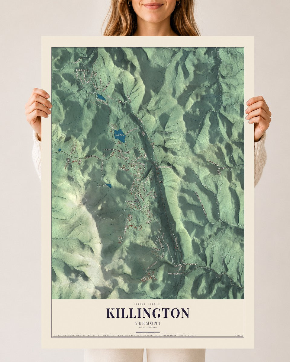 Killington, Vermont map print - 24 x 36 archival matte print