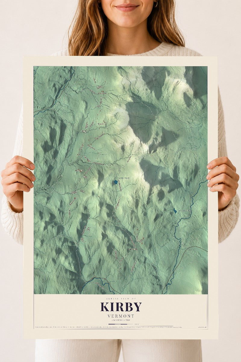 Kirby, Vermont map print - 18 x 24 archival matte print