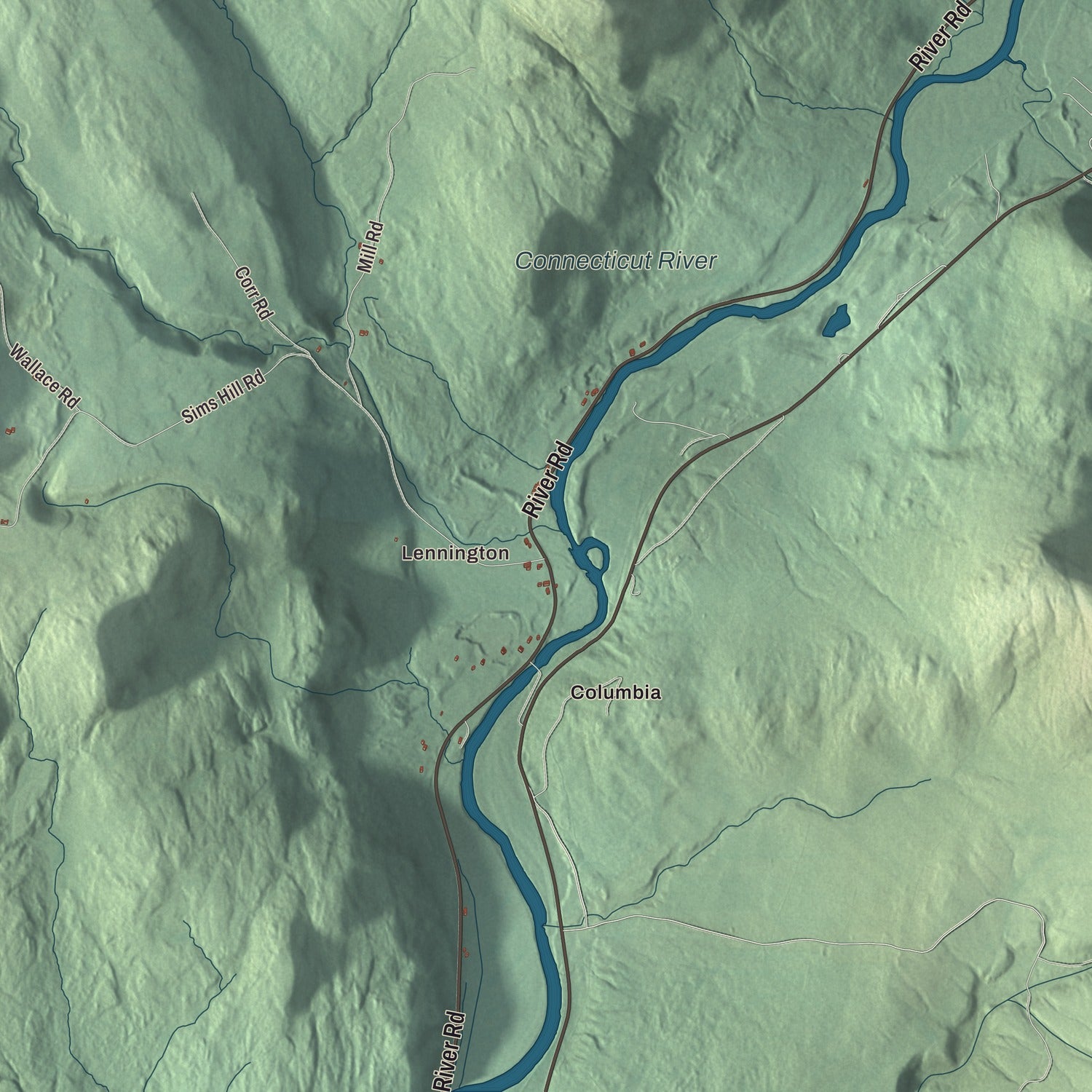 Street and neighborhood detail from the Lemington, Vermont map