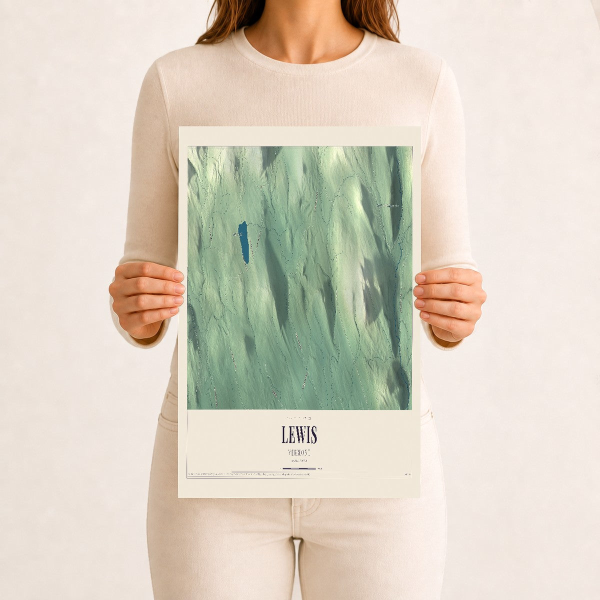 Lewis, Vermont map print - 12 x 18 archival matte print
