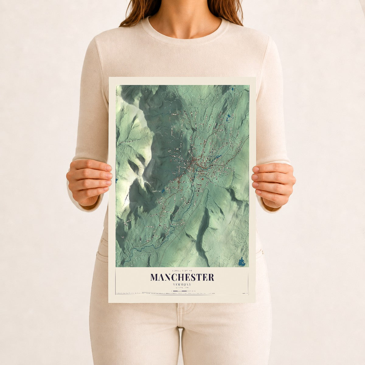 Manchester, Vermont map print - 12 x 18 archival matte print