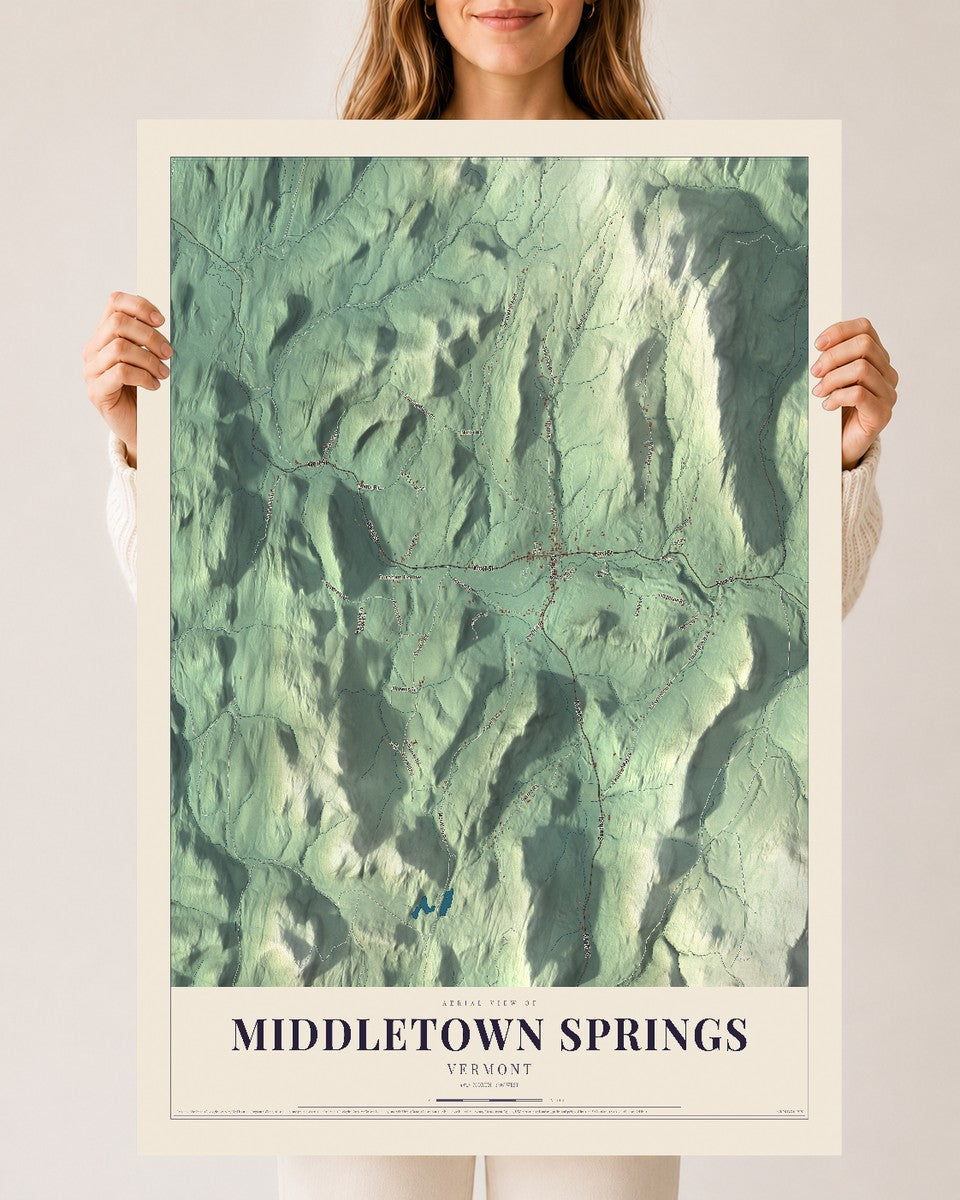 Middletown Springs, Vermont map print - 24 x 36 archival matte print