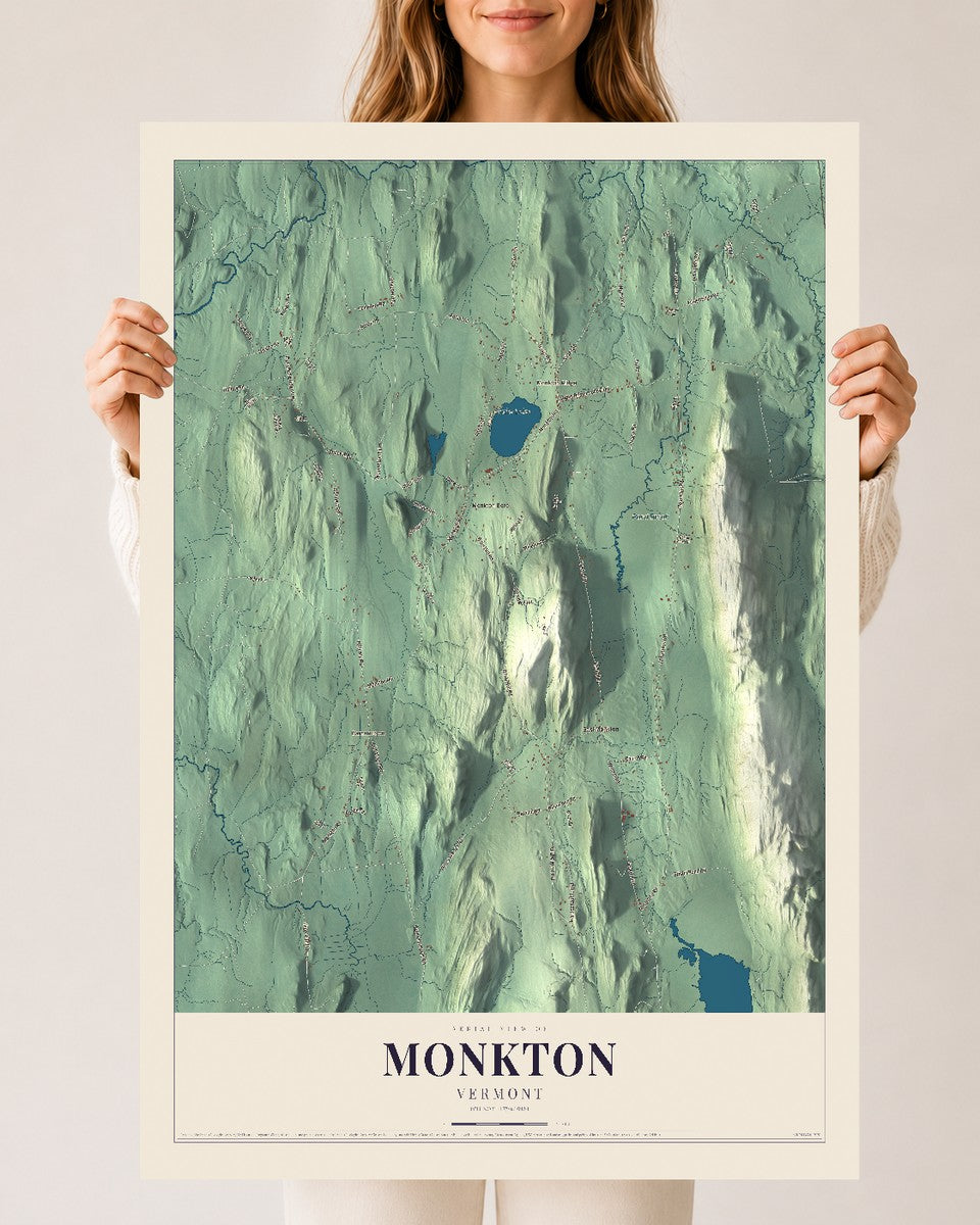 Monkton, Vermont map print - 24 x 36 archival matte print