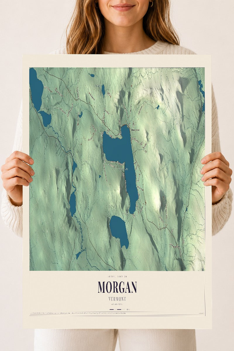 Morgan, Vermont map print - 18 x 24 archival matte print