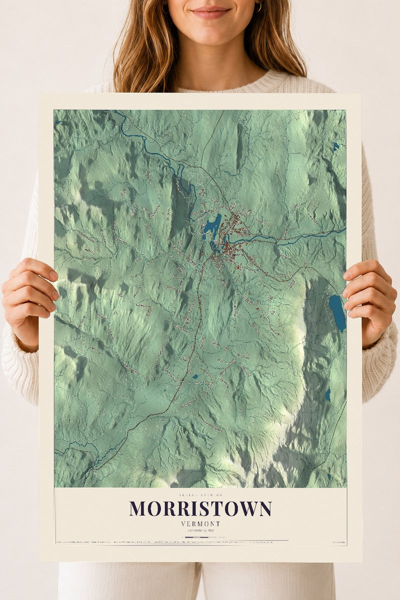 Morristown, Vermont map print - 18 x 24 archival matte print