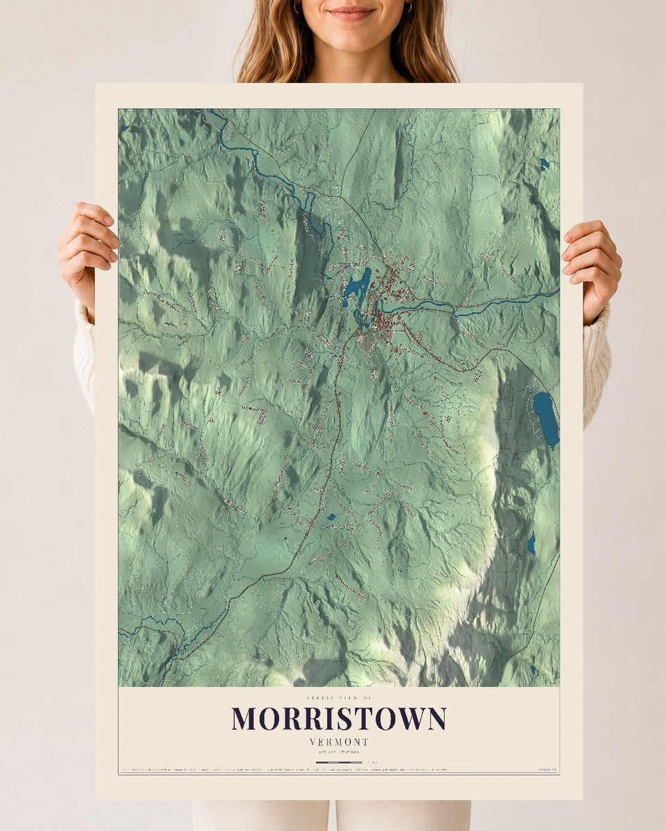 Morristown, Vermont map print - 24 x 36 archival matte print