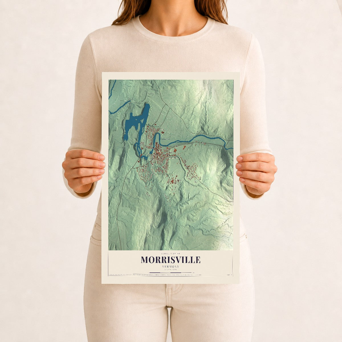 Morrisville, Vermont map print - 12 x 18 archival matte print