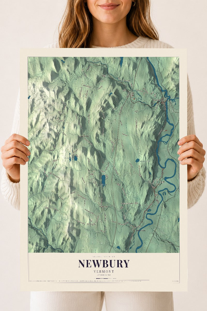 Newbury, Vermont map print - 18 x 24 archival matte print