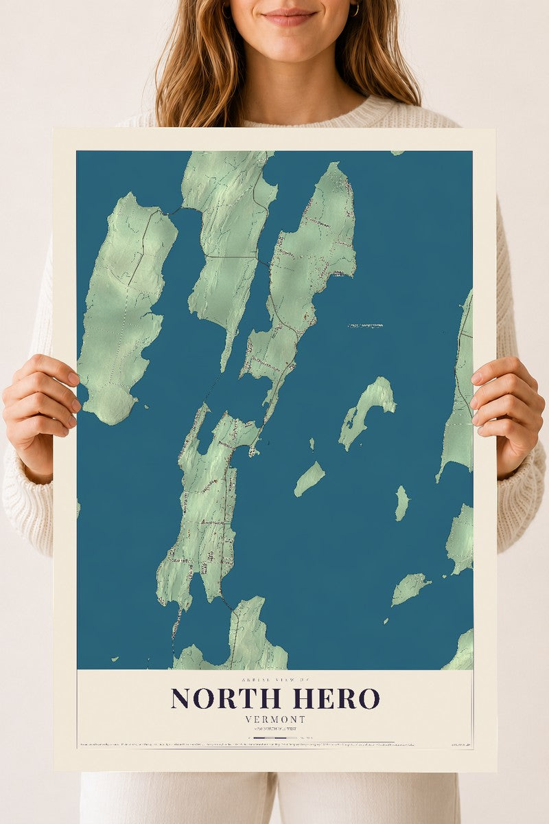 North Hero, Vermont map print - 18 x 24 archival matte print