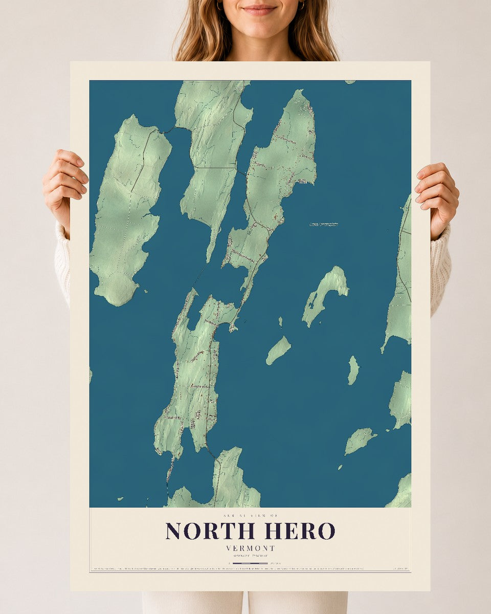 North Hero, Vermont map print - 24 x 36 archival matte print