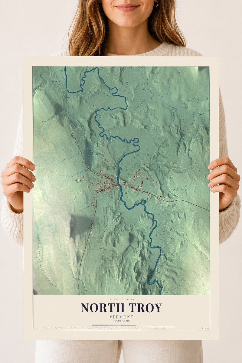 North Troy, Vermont map print - 18 x 24 archival matte print
