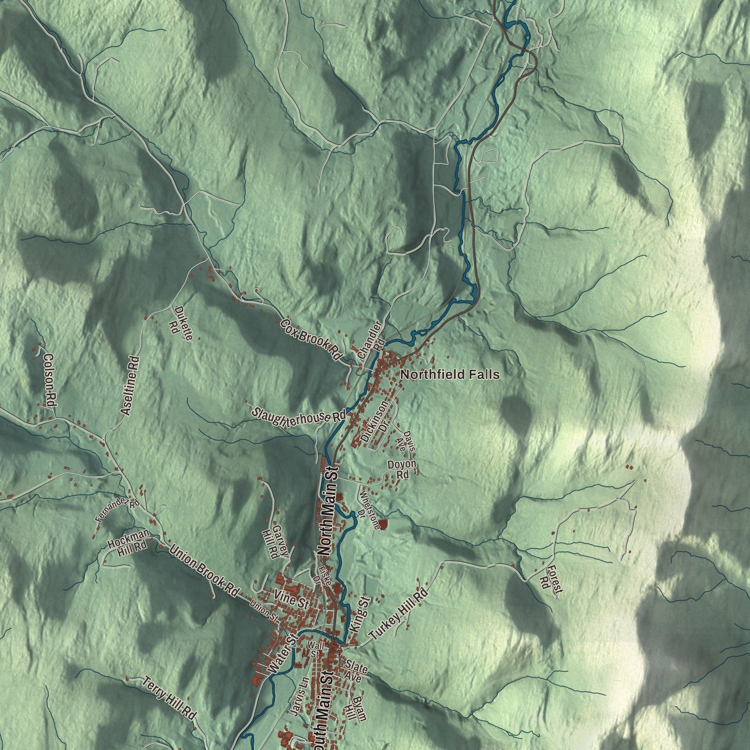 Street and neighborhood detail from the Northfield, Vermont map