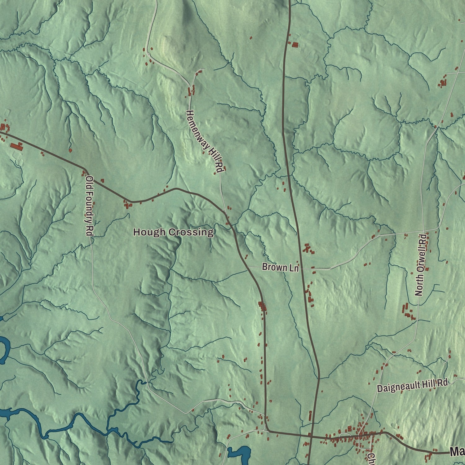 Street and neighborhood detail from the Orwell, Vermont map