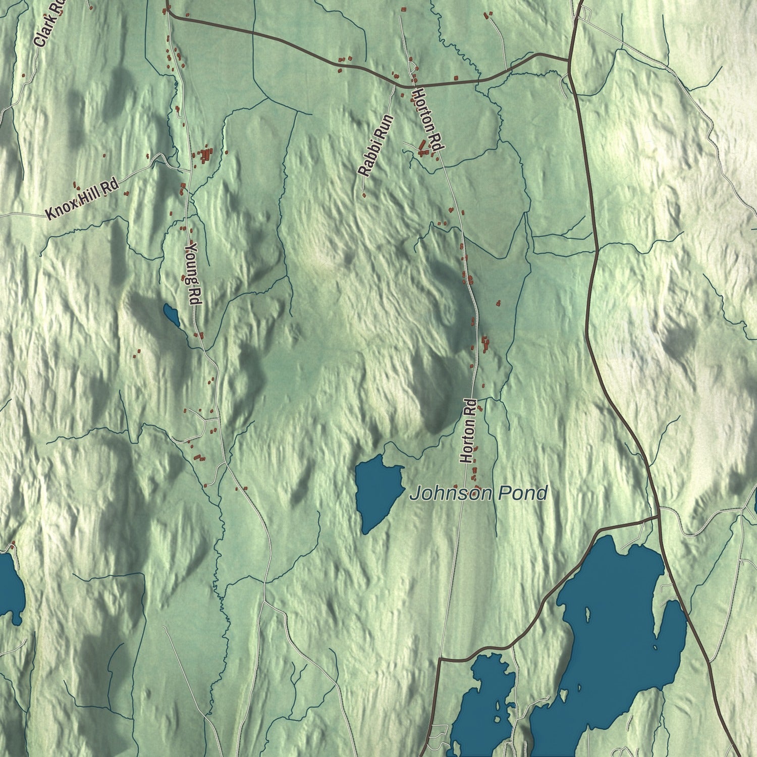 Terrain and local geography detail from the Orwell, Vermont map