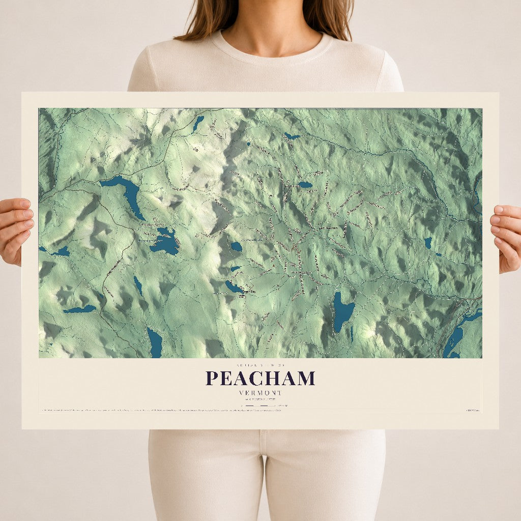Map of Peacham, Vermont, 18 x 24 inch unframed archival matte print
