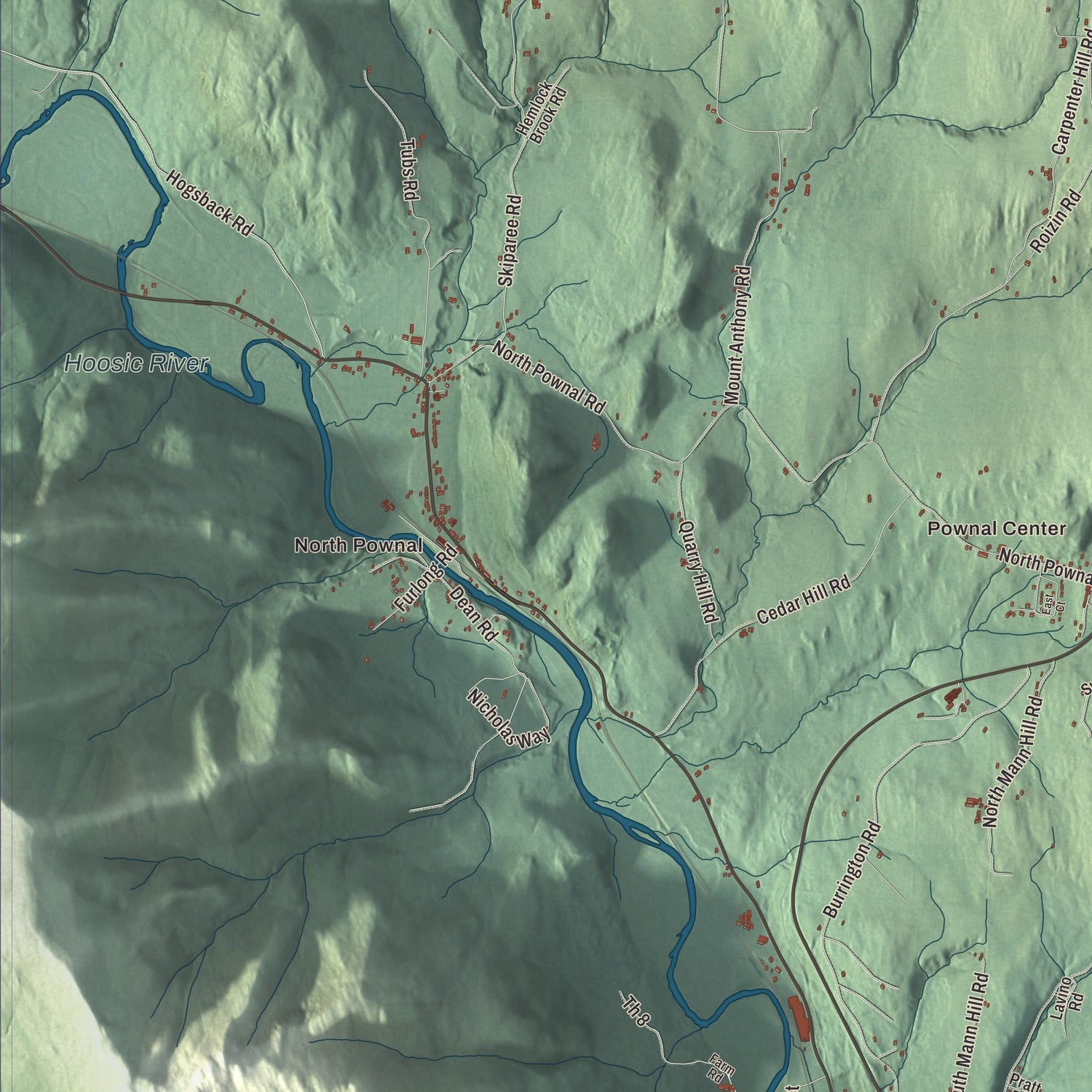 Street and neighborhood detail from the Pownal, Vermont map