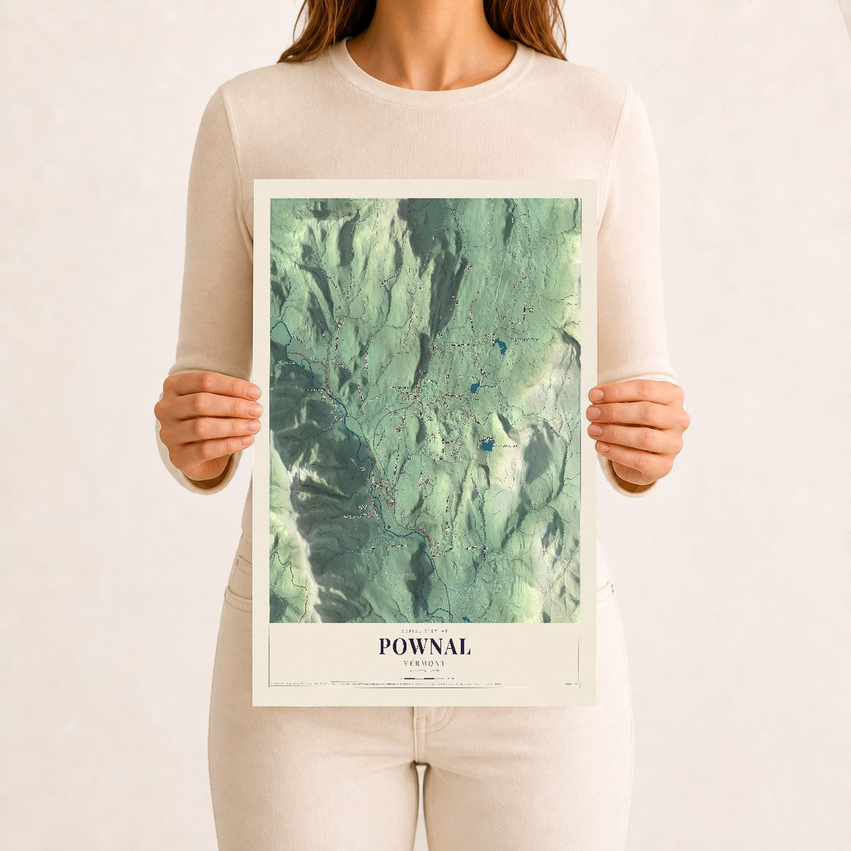 Pownal, Vermont map print - 12 x 18 archival matte print