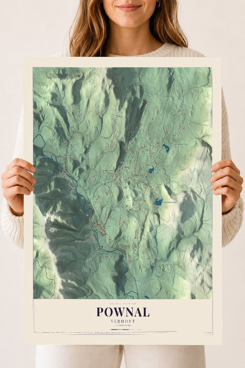Pownal, Vermont map print - 18 x 24 archival matte print