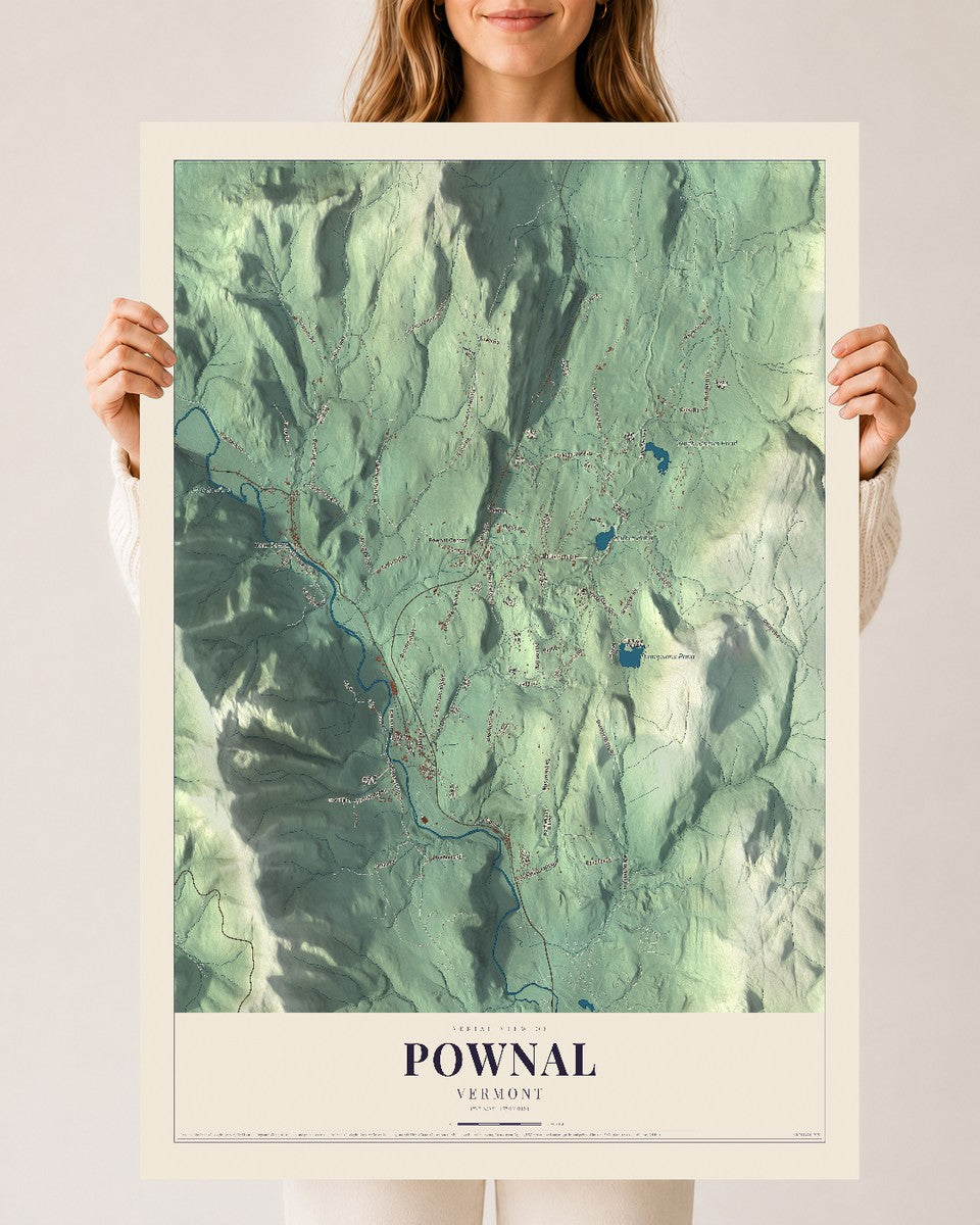 Pownal, Vermont map print - 24 x 36 archival matte print