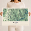 Map of Putney, Vermont, 12 x 18 inch unframed archival matte print