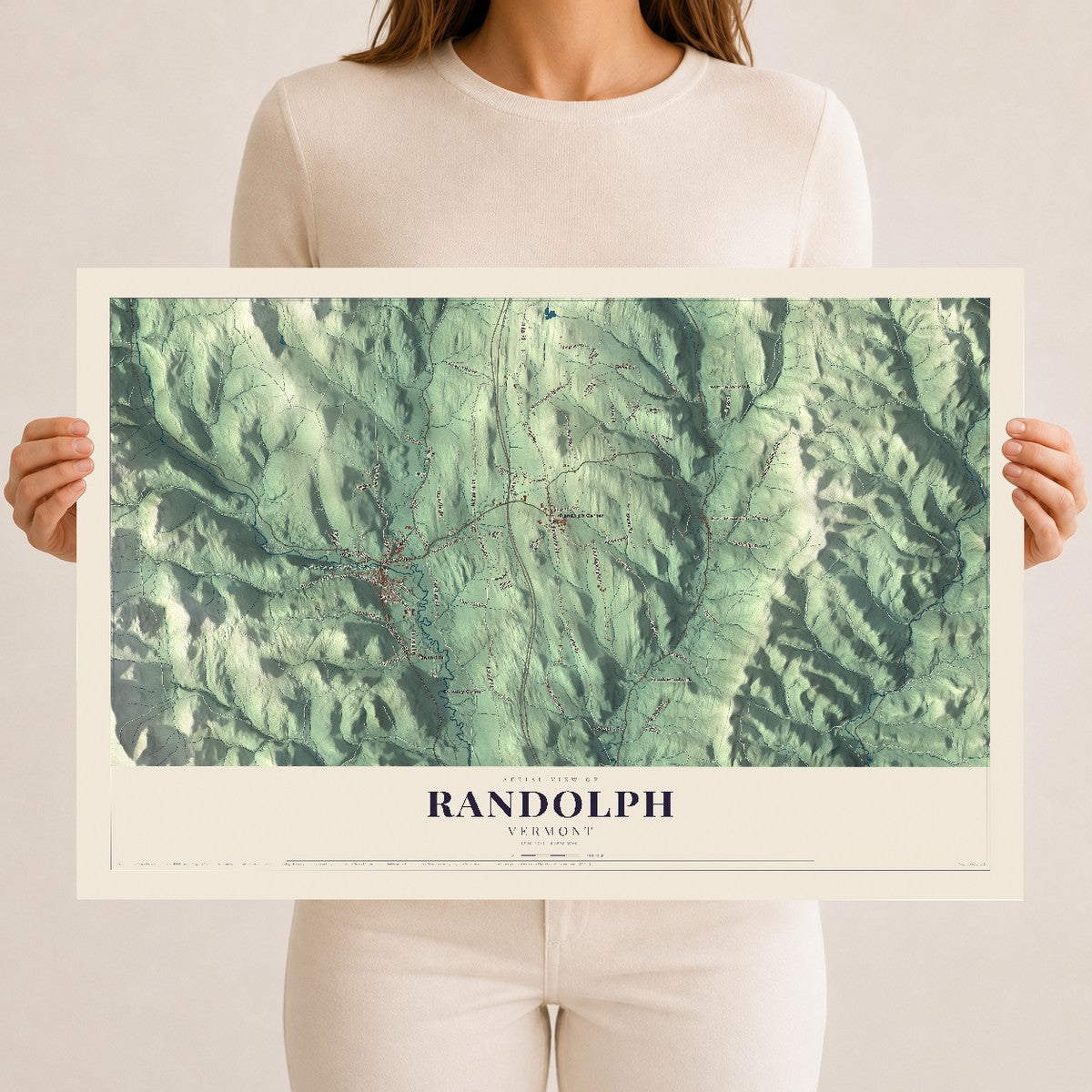Map of Randolph, Vermont, 12 x 18 inch unframed archival matte print