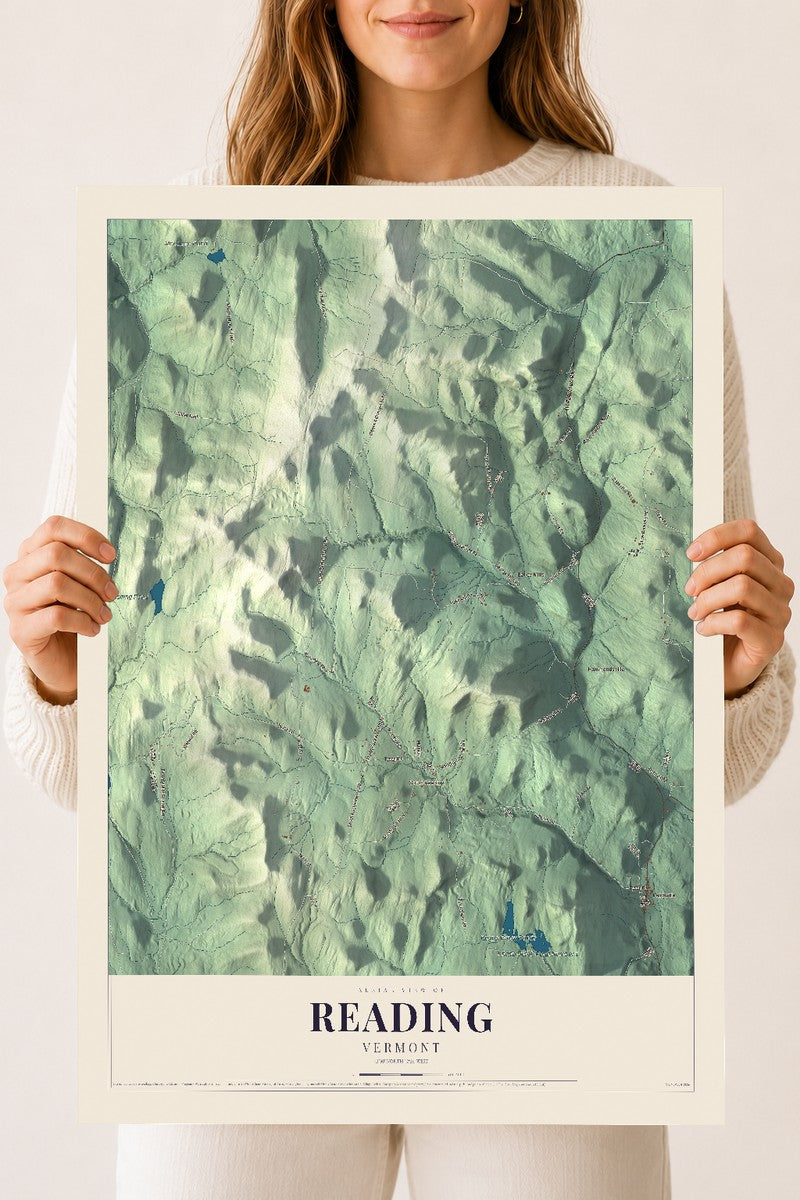 Reading, Vermont map print - 18 x 24 archival matte print