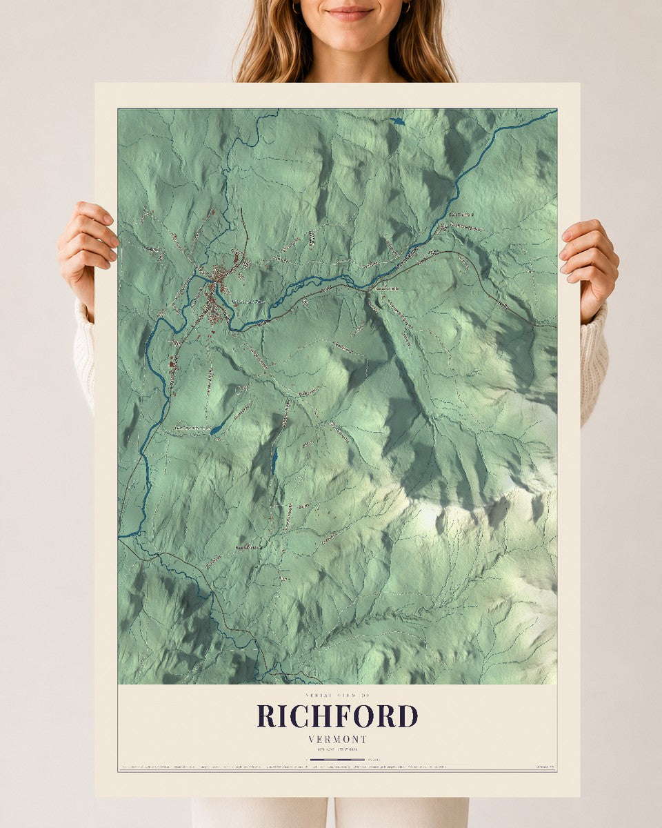 Richford, Vermont map print - 24 x 36 archival matte print
