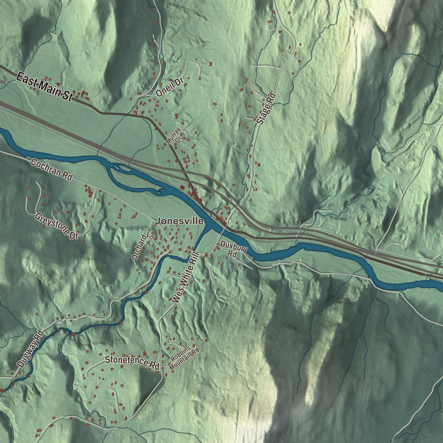 Street and neighborhood detail from the Richmond, Vermont map