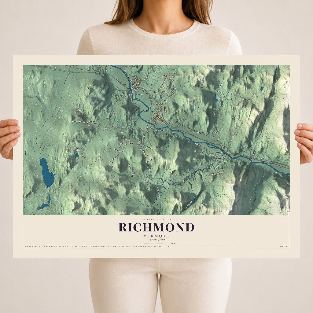 Map of Richmond, Vermont, 18 x 24 inch unframed archival matte print