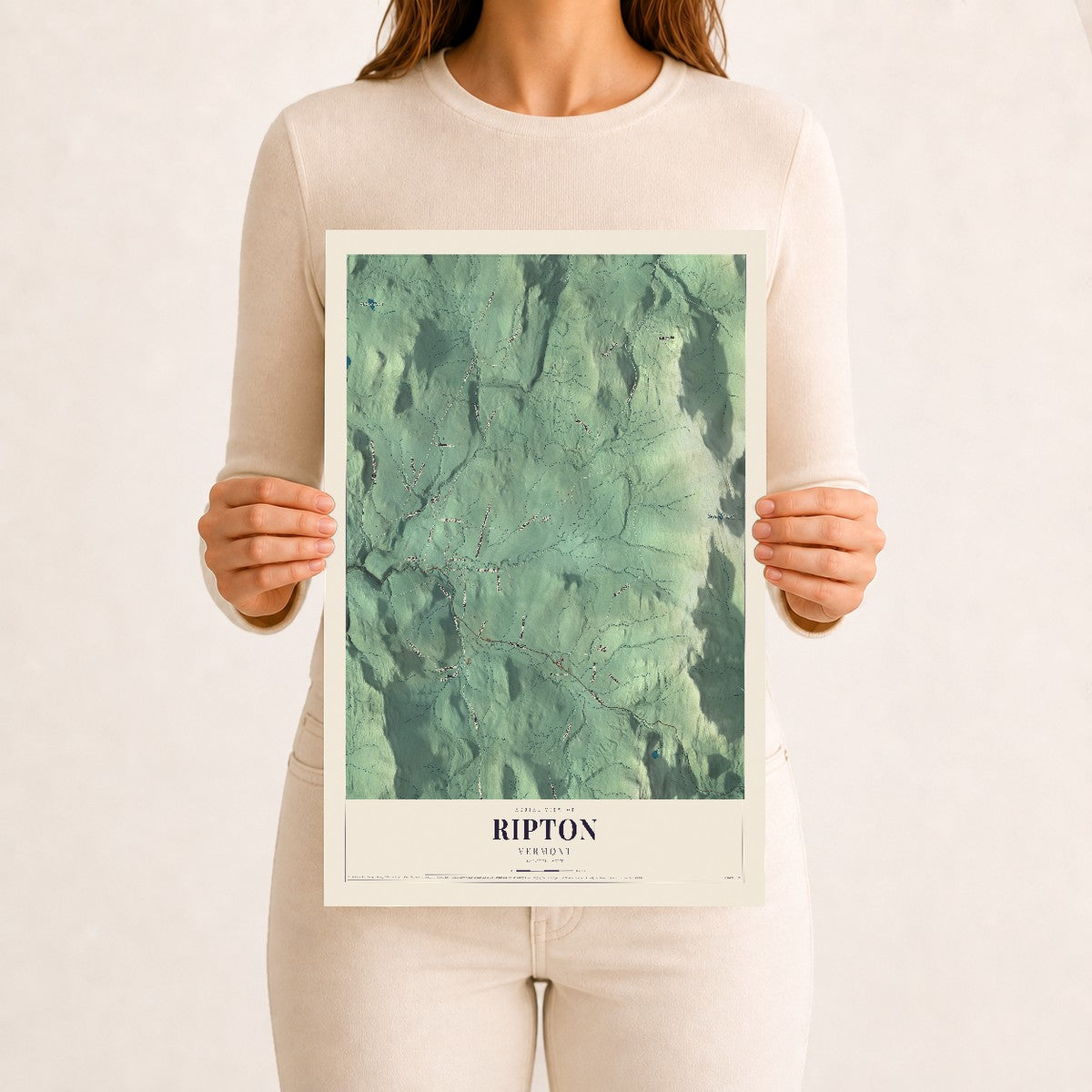 Ripton, Vermont map print - 12 x 18 archival matte print