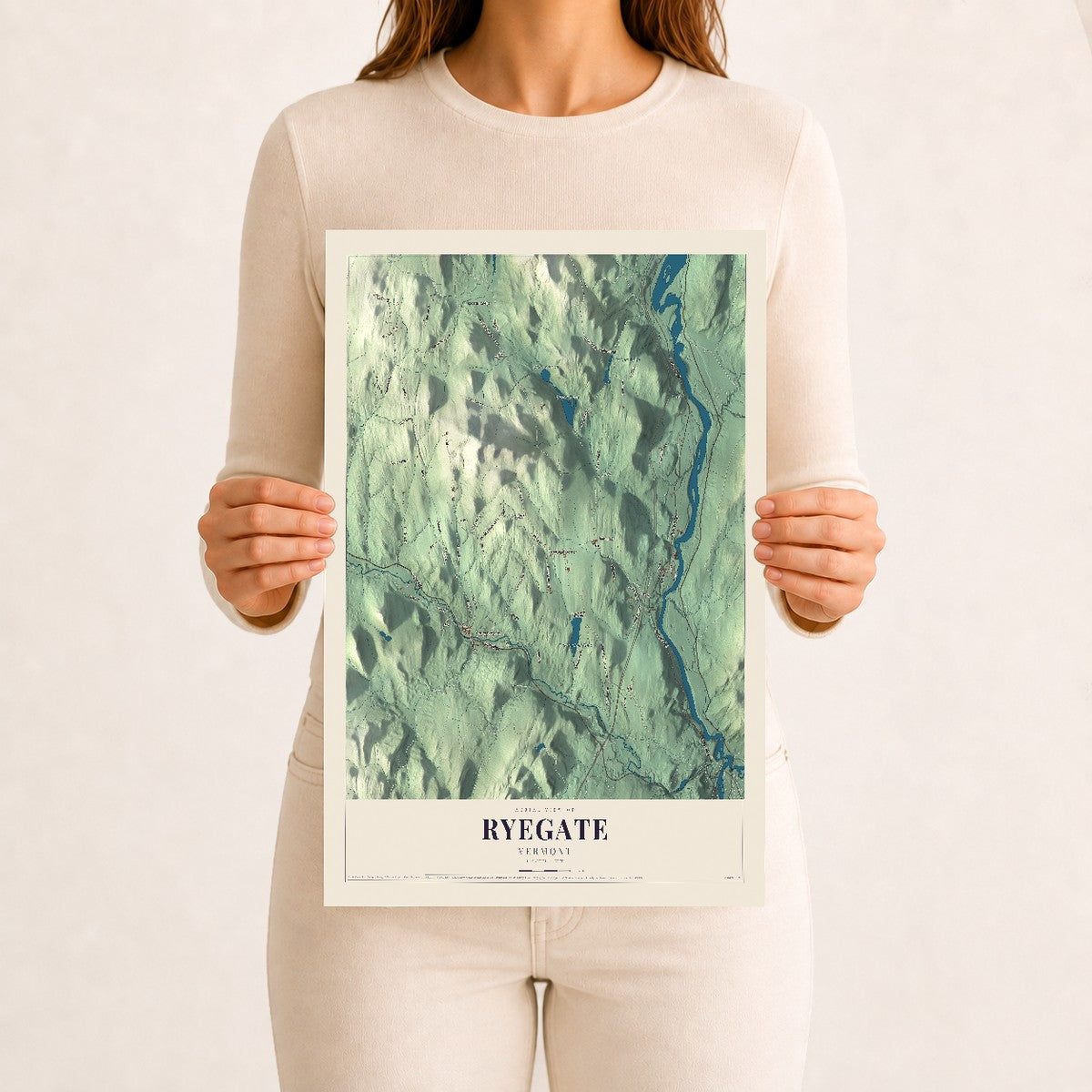 Ryegate, Vermont map print - 12 x 18 archival matte print