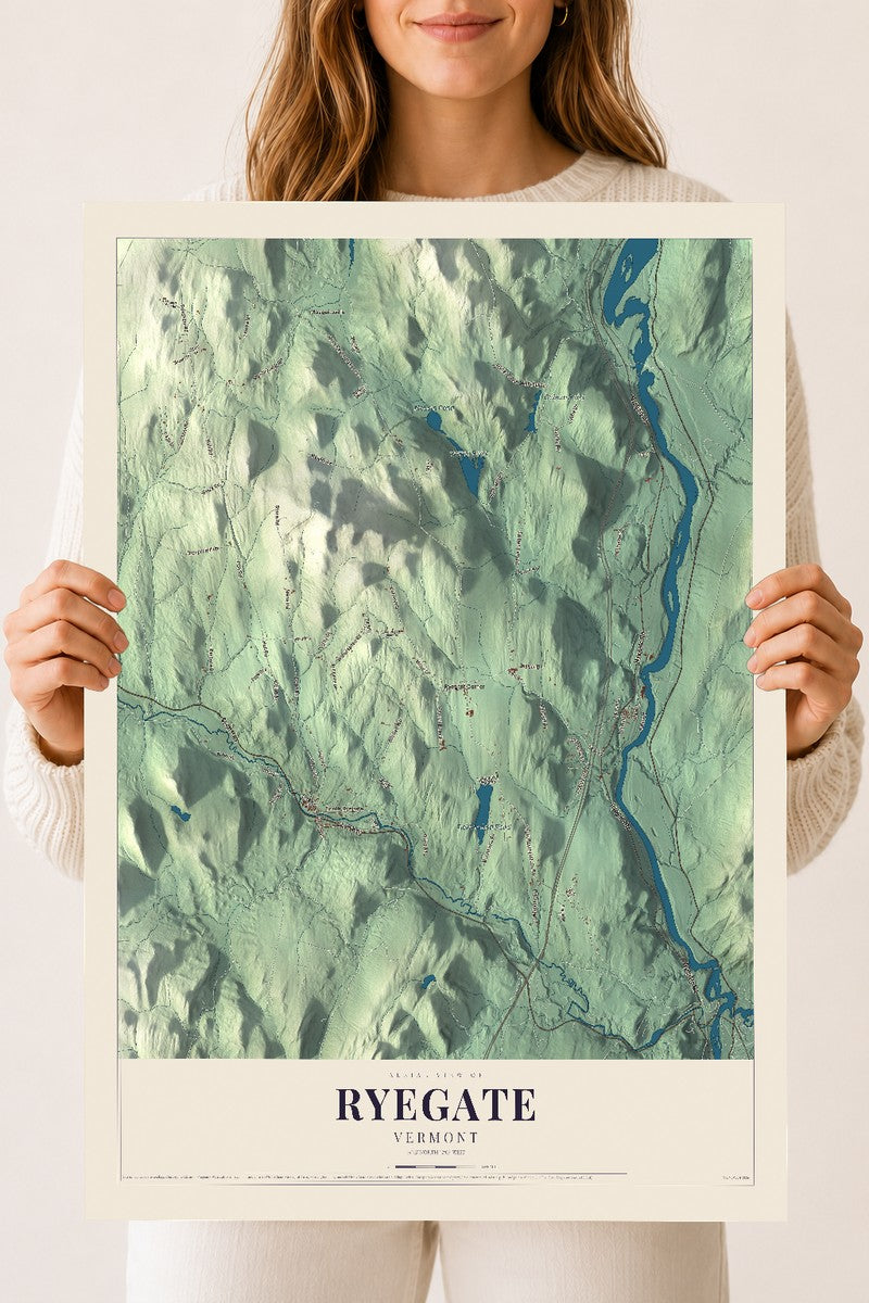 Ryegate, Vermont map print - 18 x 24 archival matte print