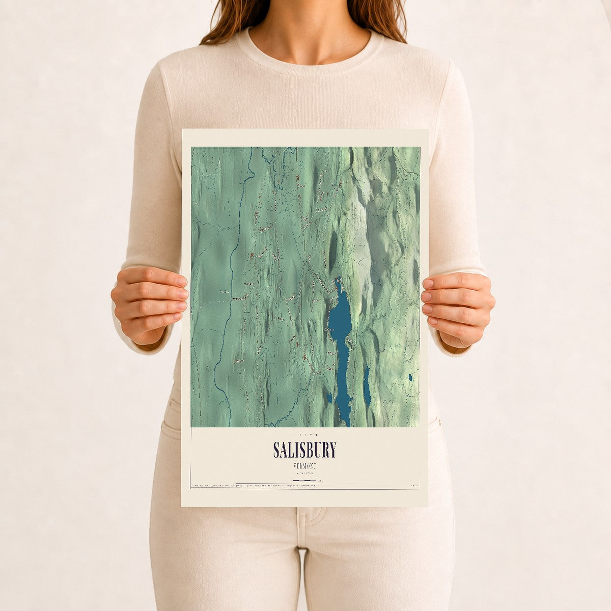 Salisbury, Vermont map print - 12 x 18 archival matte print