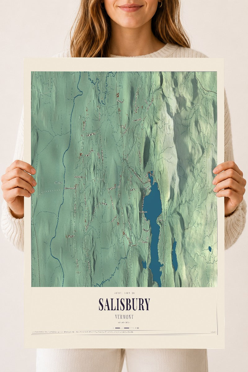 Salisbury, Vermont map print - 18 x 24 archival matte print