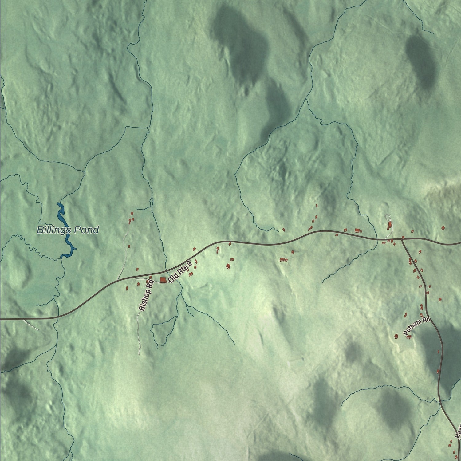 Terrain and local geography detail from the Searsburg, Vermont map