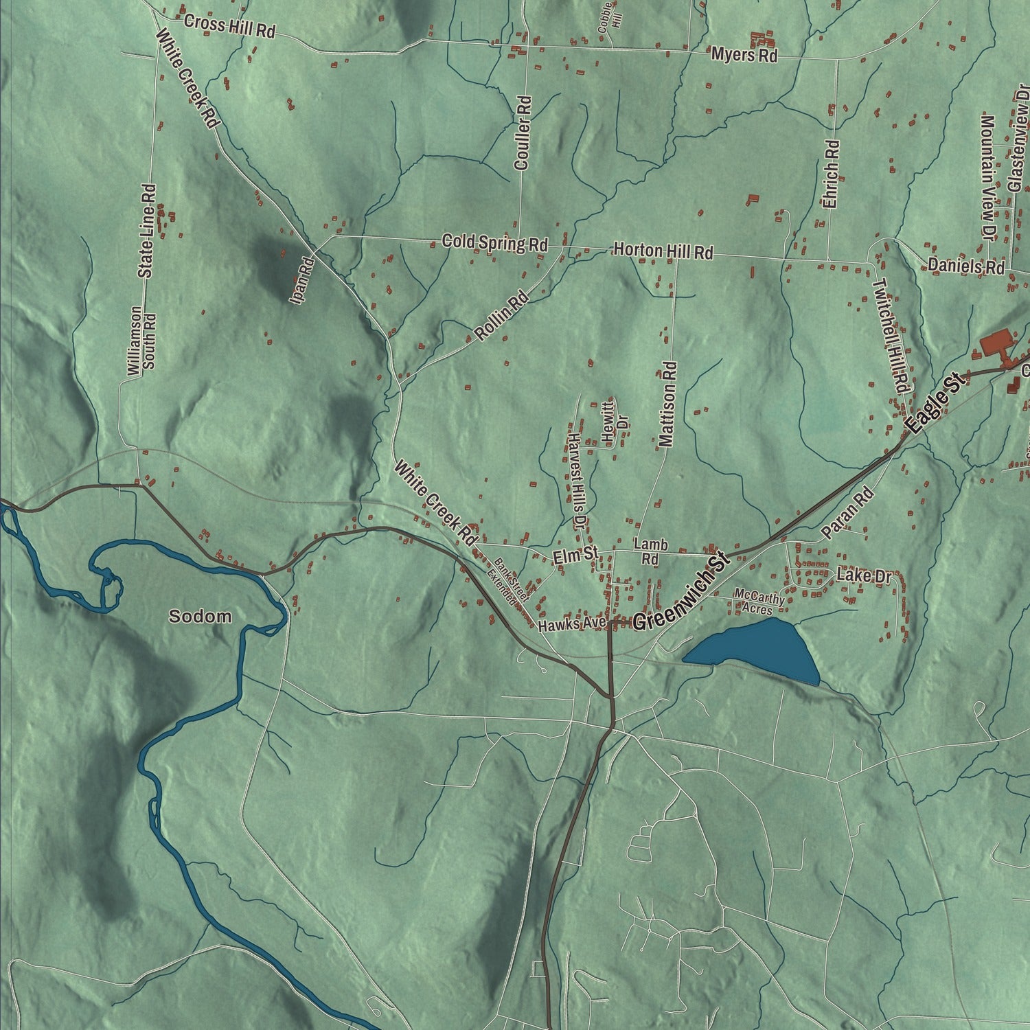 Street and neighborhood detail from the Shaftsbury, Vermont map