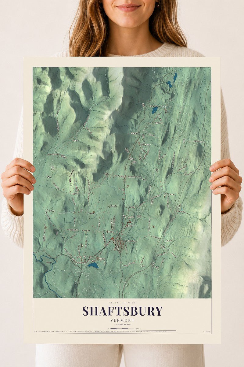 Shaftsbury, Vermont map print - 18 x 24 archival matte print