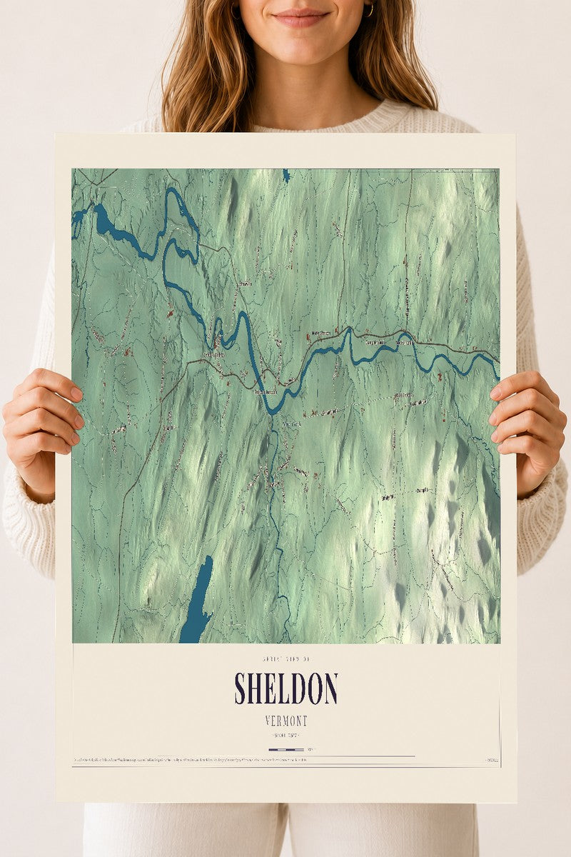 Sheldon, Vermont map print - 18 x 24 archival matte print
