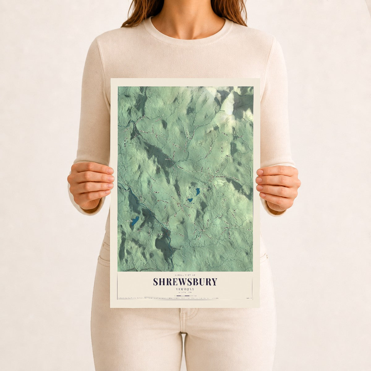 Shrewsbury, Vermont map print - 12 x 18 archival matte print