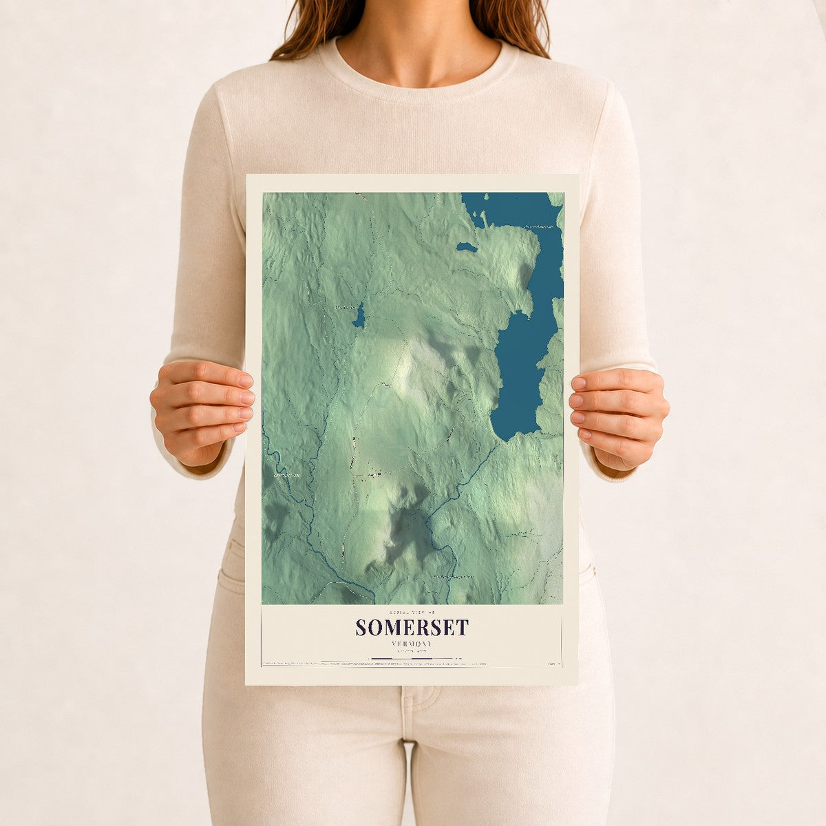 Somerset, Vermont map print - 12 x 18 archival matte print