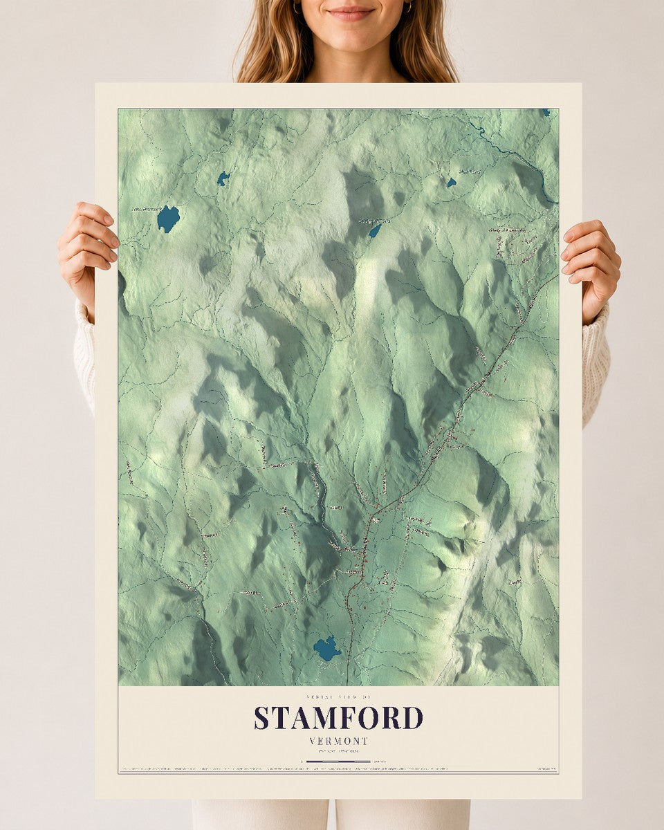 Stamford, Vermont map print - 24 x 36 archival matte print
