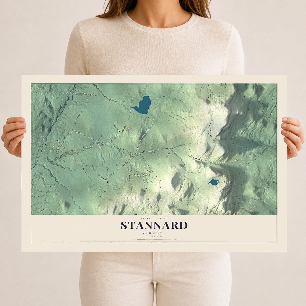 Map of Stannard, Vermont, 12 x 18 inch unframed archival matte print