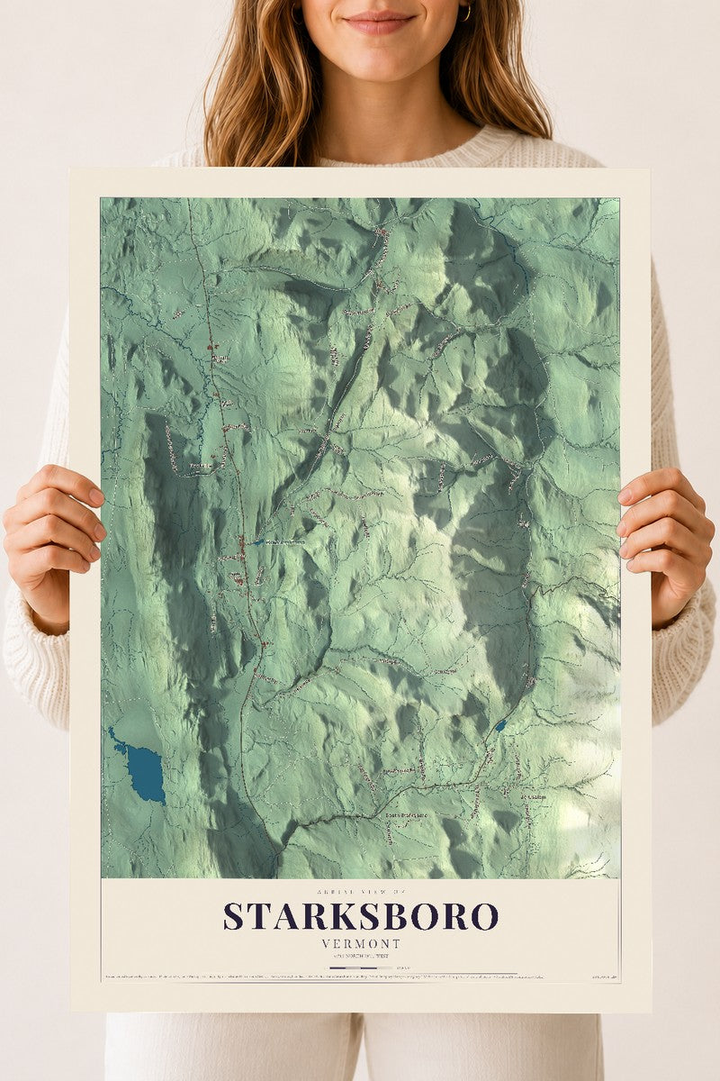 Starksboro, Vermont map print - 18 x 24 archival matte print