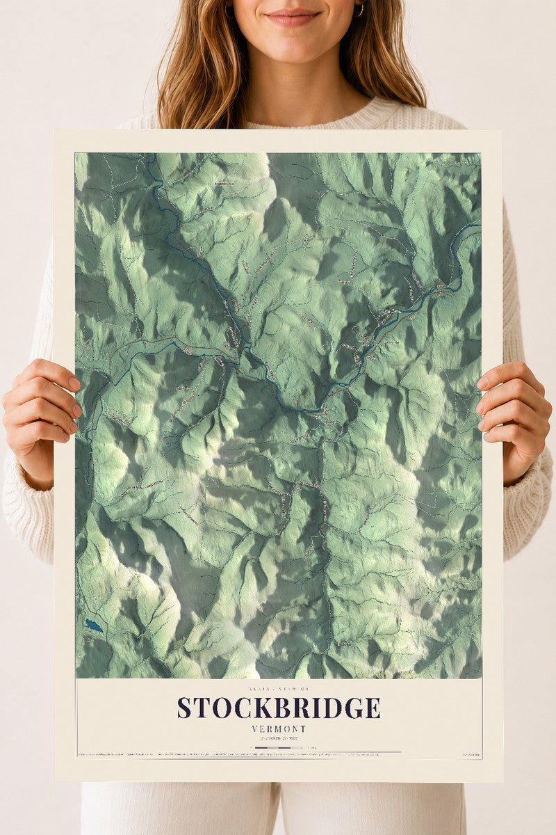 Stockbridge, Vermont map print - 18 x 24 archival matte print