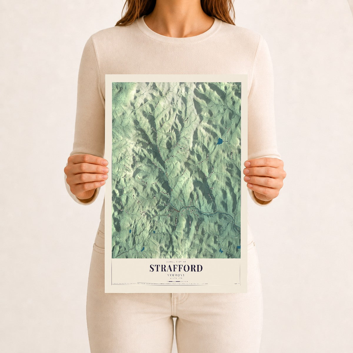 Strafford, Vermont map print - 12 x 18 archival matte print
