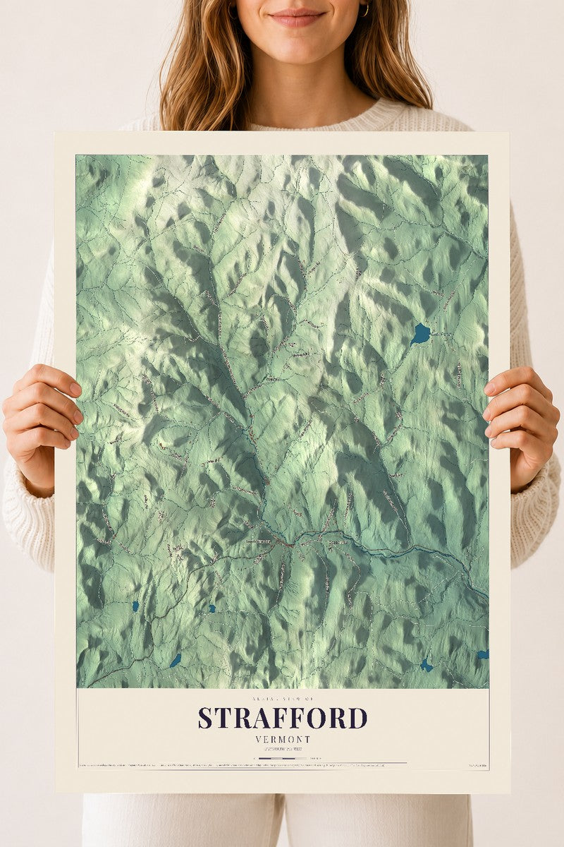 Strafford, Vermont map print - 18 x 24 archival matte print