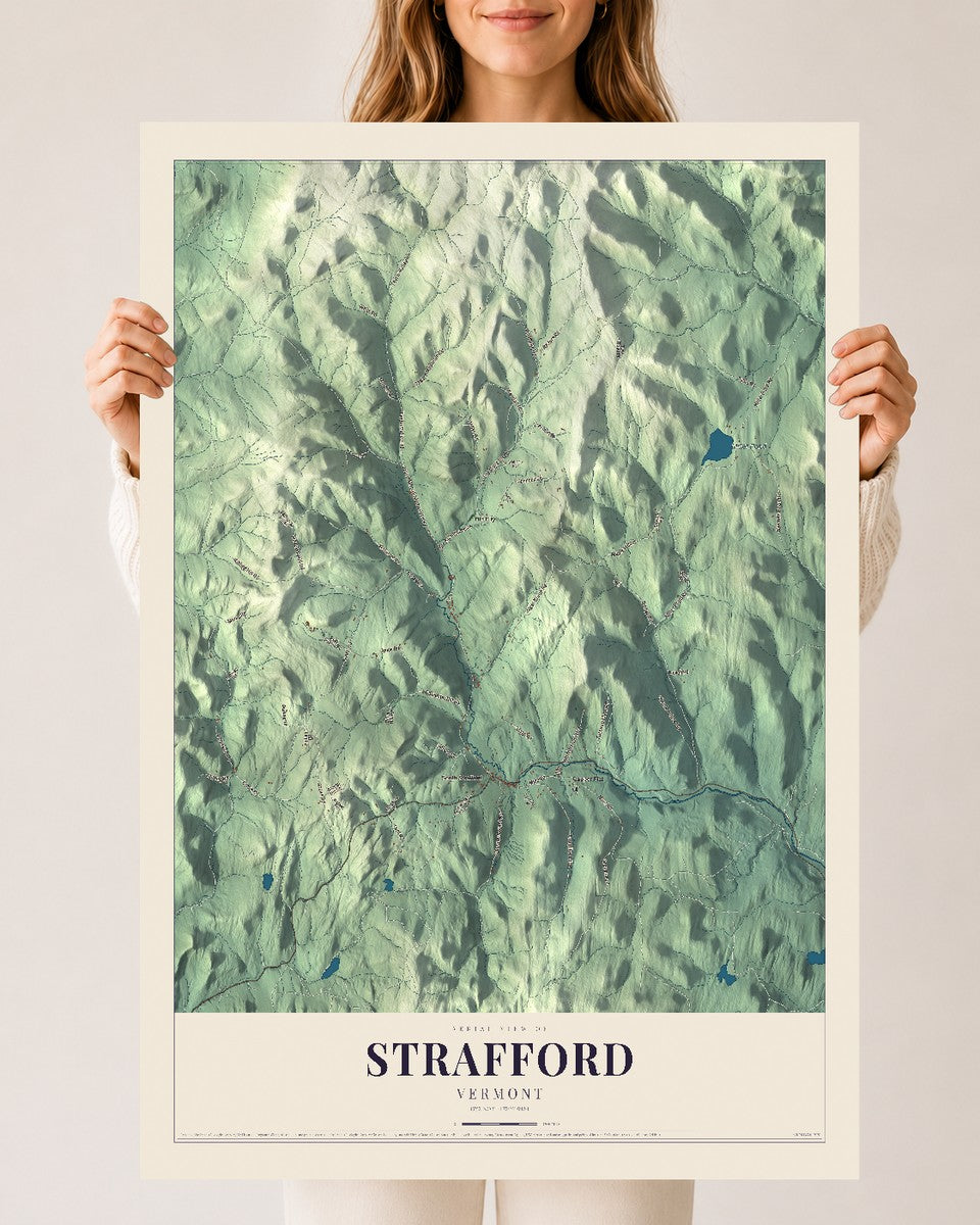 Strafford, Vermont map print - 24 x 36 archival matte print
