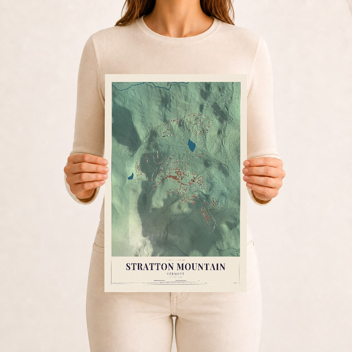 Stratton Mountain, Vermont map print - 12 x 18 archival matte print