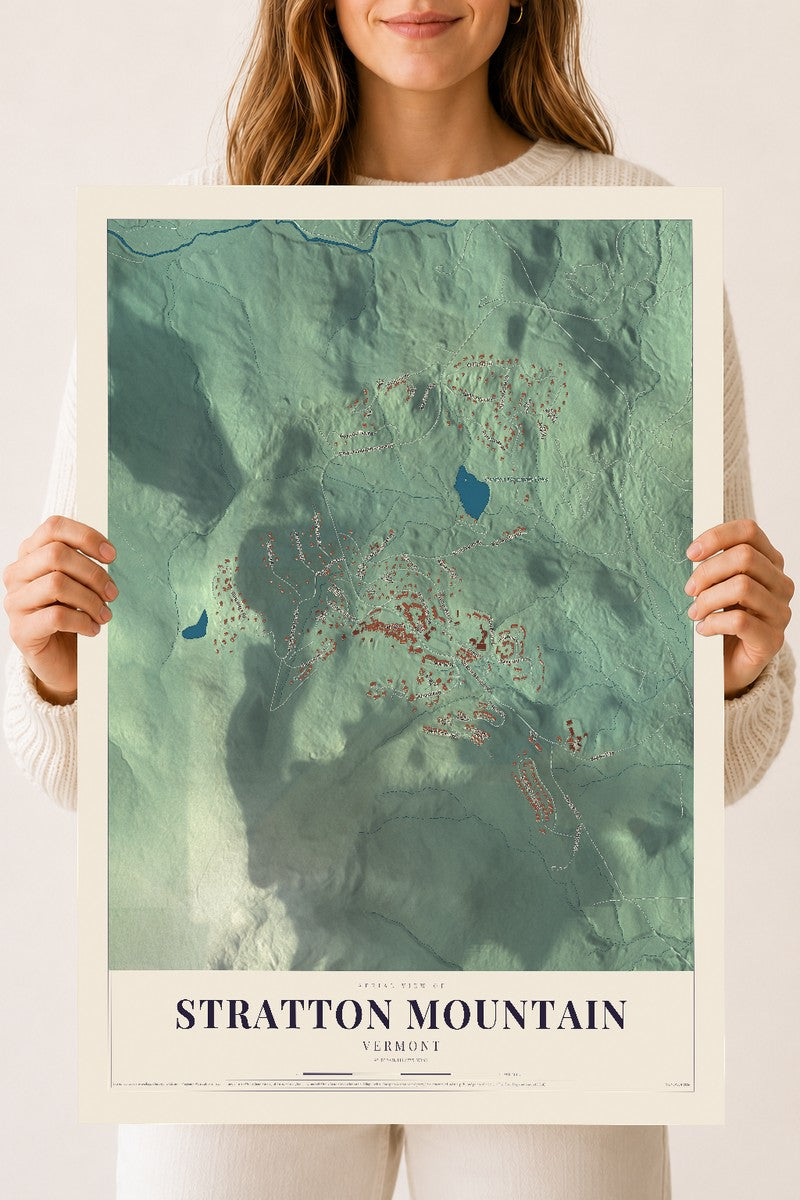 Stratton Mountain, Vermont map print - 18 x 24 archival matte print