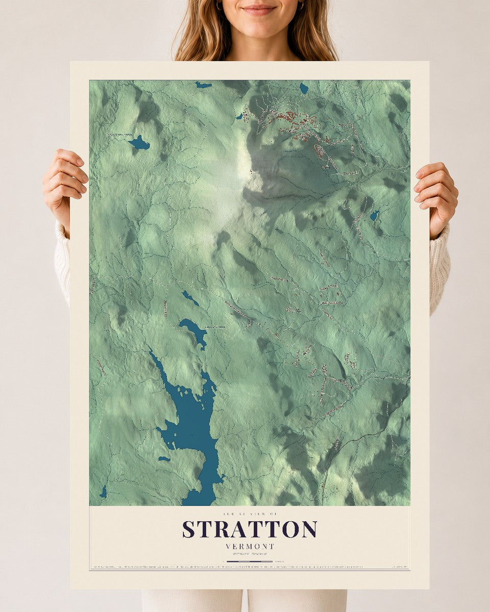 Stratton, Vermont map print - 24 x 36 archival matte print